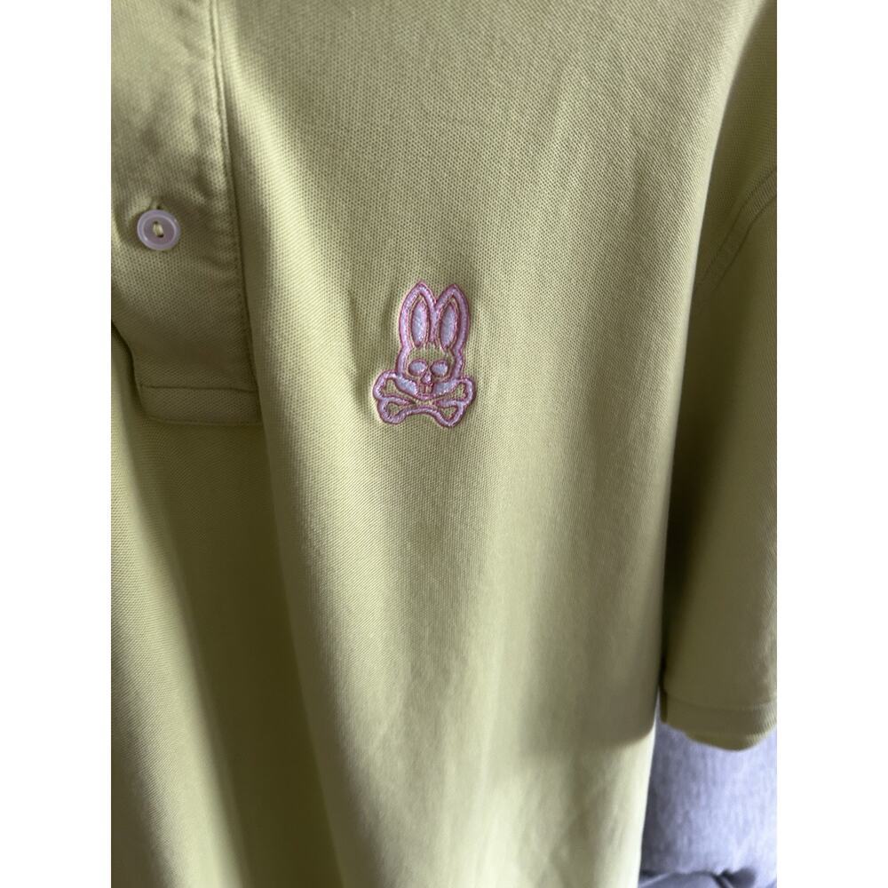 Psycho Bunny Green Shirt Pink Logo Size 3X Polo - Picture 2 of 15